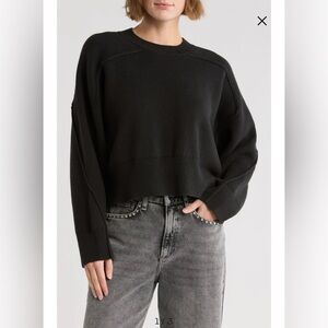 rag & bone Lysa Crew Neck Sweater in Black NWT XS $398